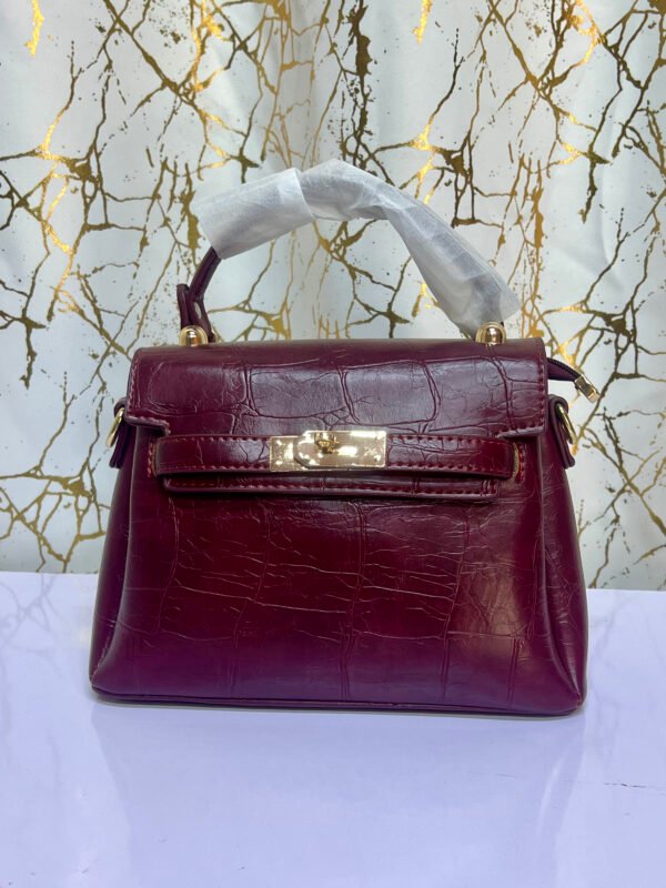 Luxury Croc-Embossed Top Handle Satchel Bag with Gold Lock